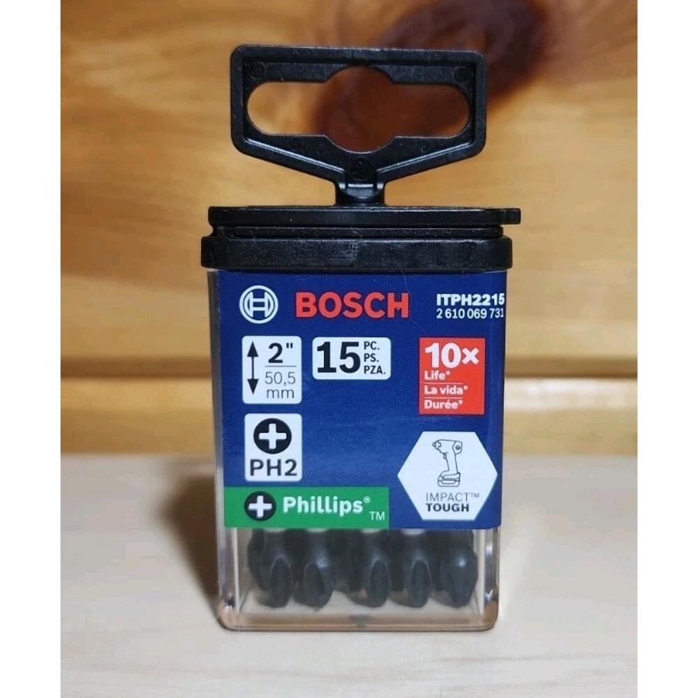 15 PACK-BOSCH ITPH2215 - 2 In. Phillips #2 Impact Tough Screwdriving Power Bits